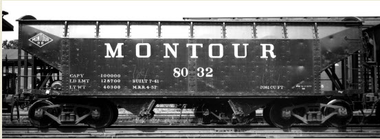 K4 S Decals Montour Railroad Ribbed Twin Hopper White Big Lettering 