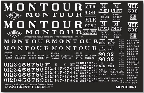 Logo Vinyl Sticker Montour Railway Black/White 